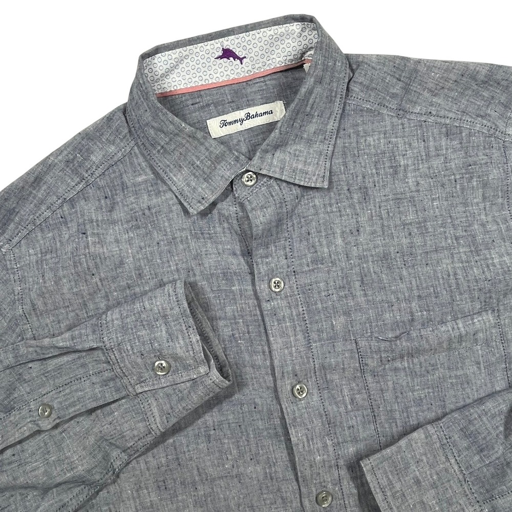 Tommy Bahama Lanai Tides Stretch Linen Button Down Shirt Men's Small Lightweight